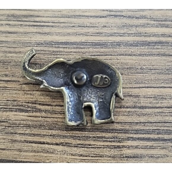VTG JJO Jonette Animal Pewter w/Bronze Giraffe Zebra Elephant 3 Lapel Pin Set - Picture 8 of 8